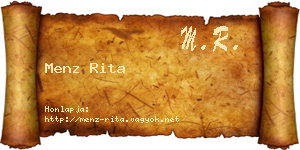 Menz Rita névjegykártya